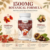 Basigano Red Vine Leaf & Horse Chestnut Extract Capsules bottle with label