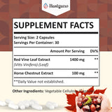Basigano Red Vine Leaf & Horse Chestnut Extract Capsules side view