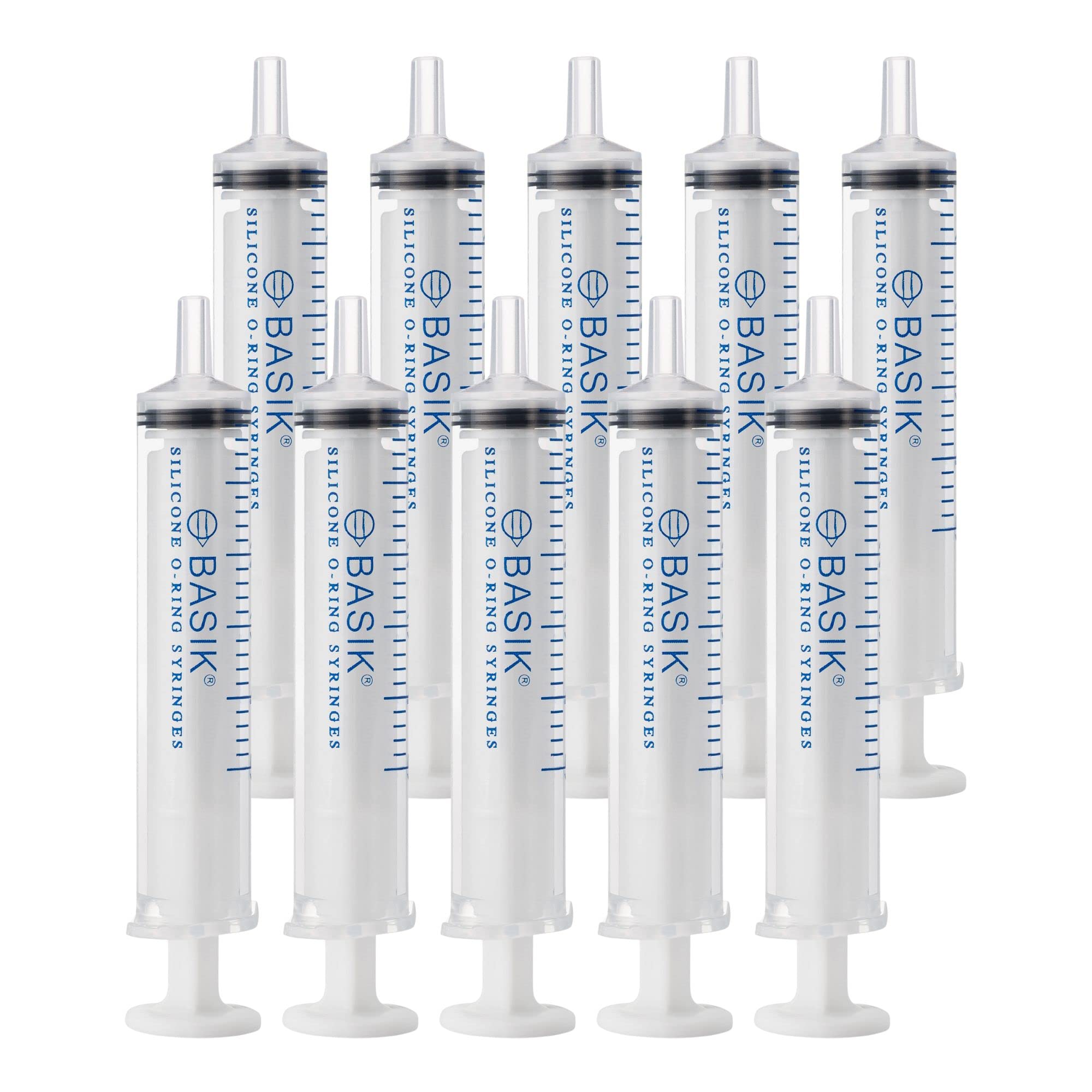 BASIK Oral Syringe front view with caps included