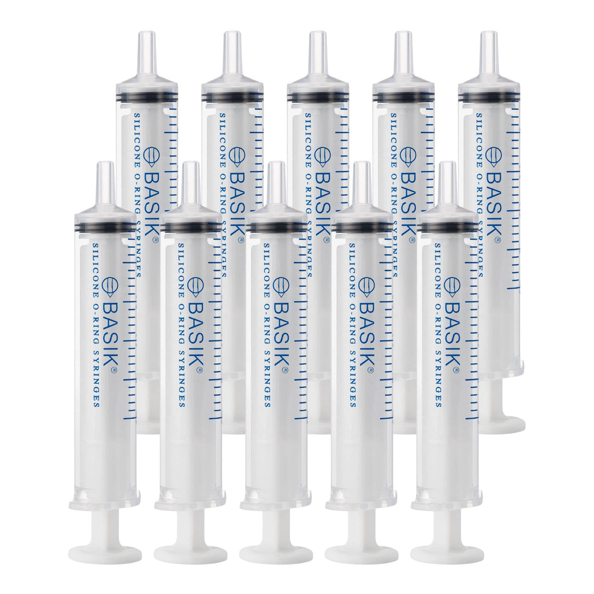 BASIK Oral Syringe front view with caps included