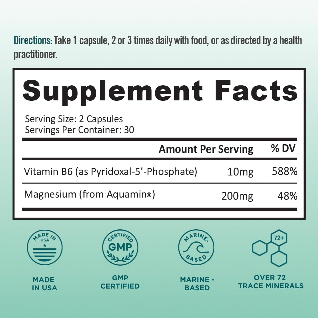 BB Company Magnesium Supplement 200mg Aquamin capsules close-up