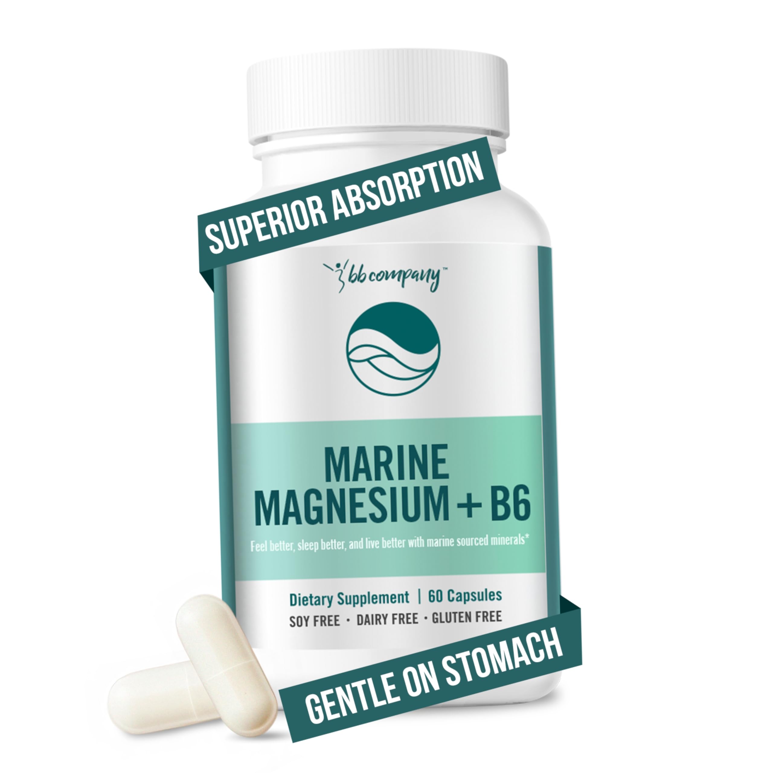 BB Company Magnesium Supplement 200mg Aquamin front view
