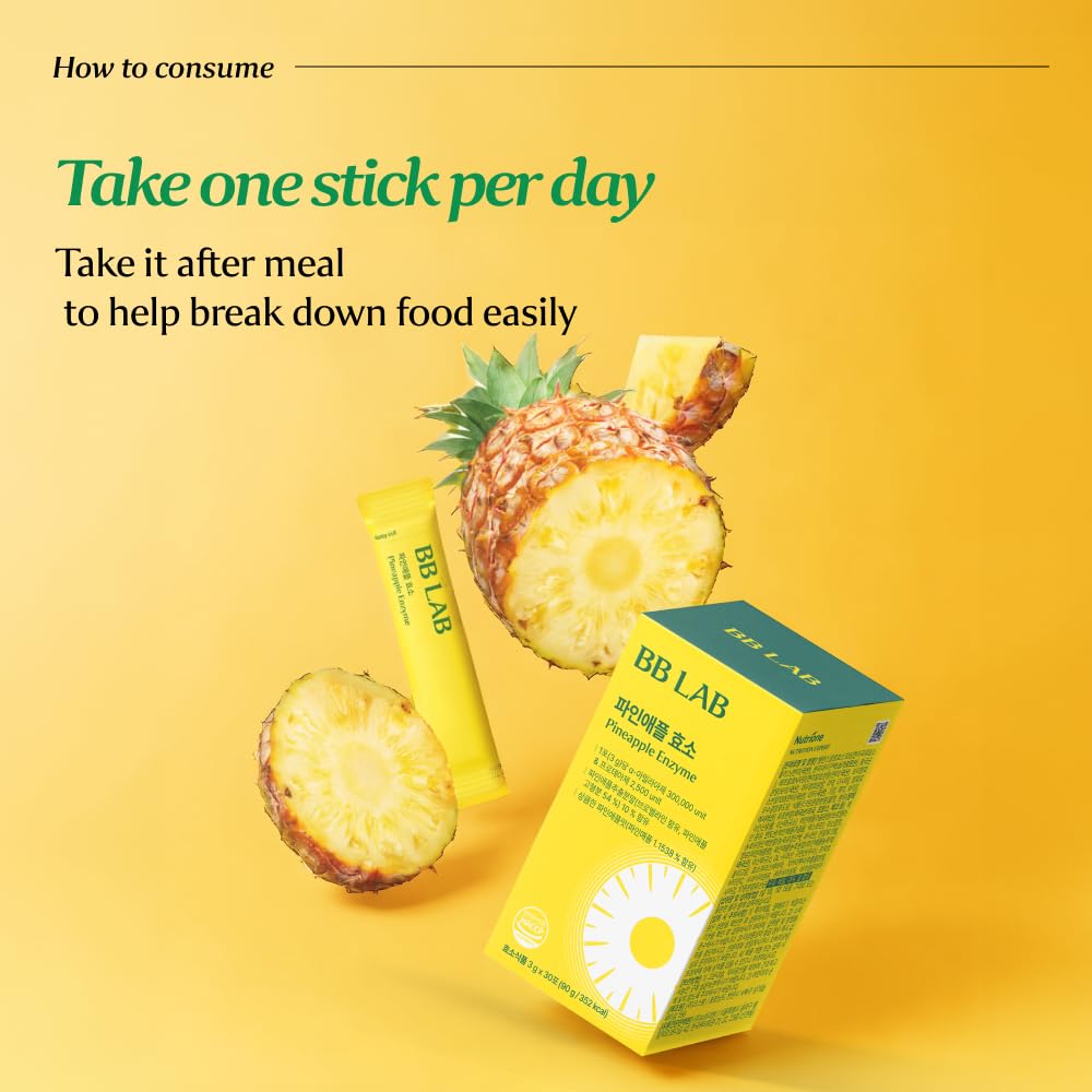BB LAB Bromelain Triple Enzyme Formula 90g on a table
