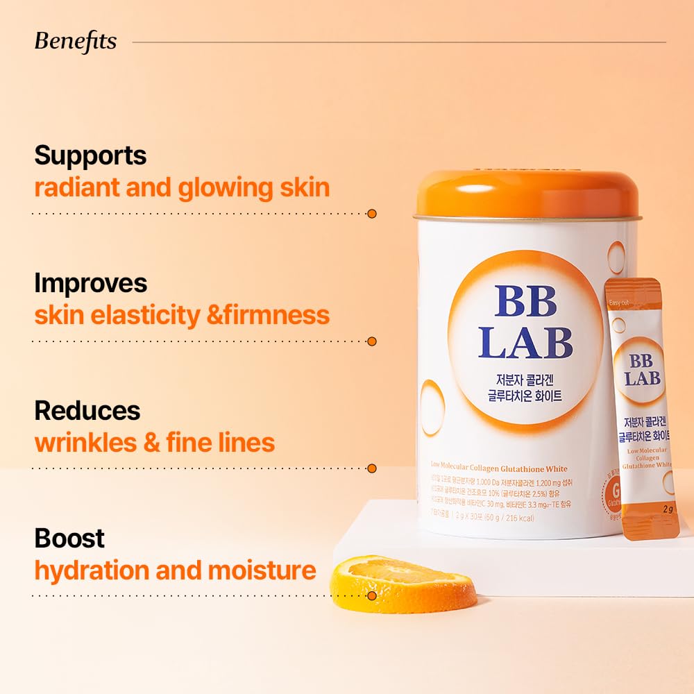 BB LAB Collagen Supplement Orange Flavour sticks in a gym setting