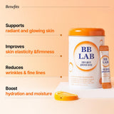 BB LAB Collagen Supplement Orange Flavour sticks in a gym setting