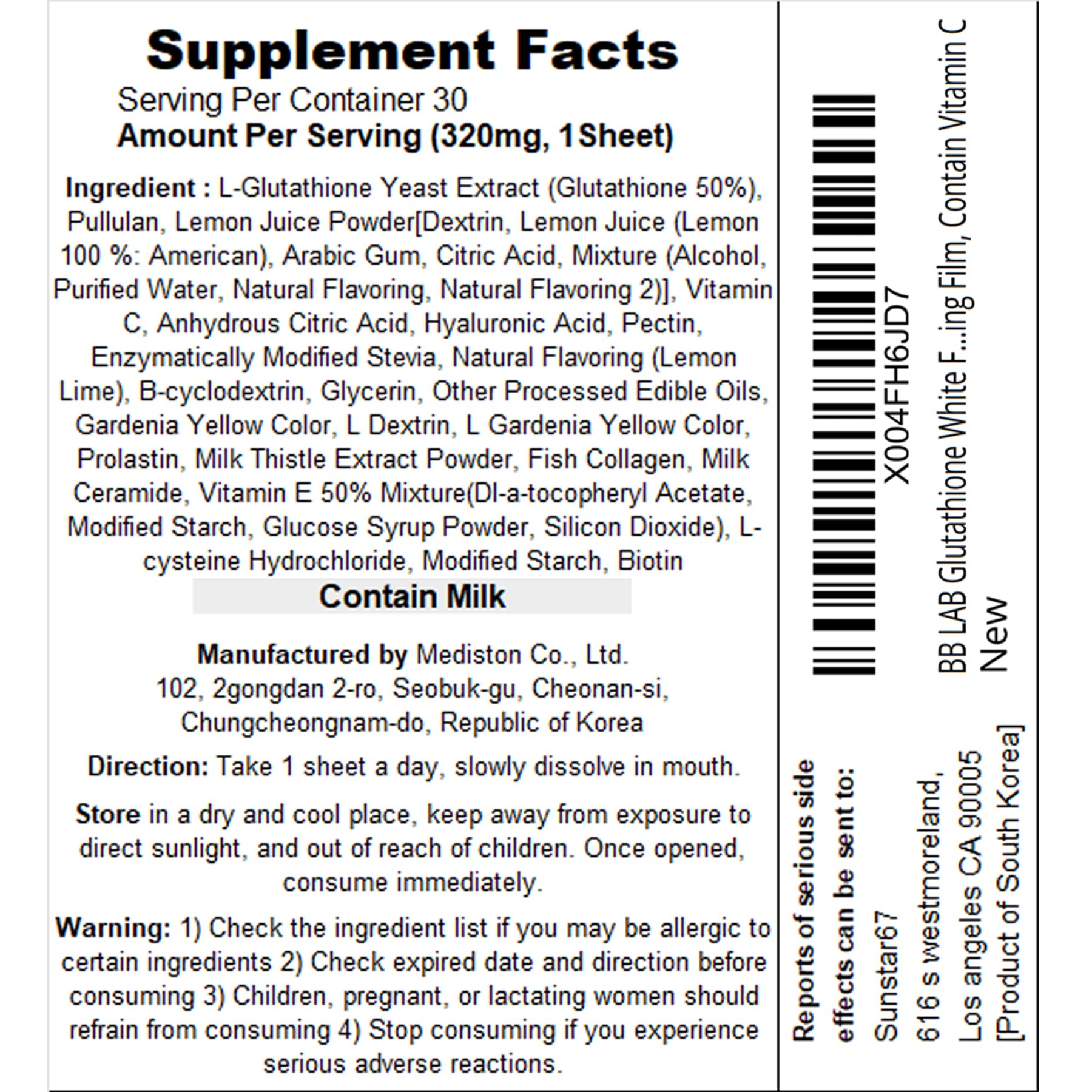 BB LAB Glutathione Oral Dissolving Film lifestyle scene in a bag