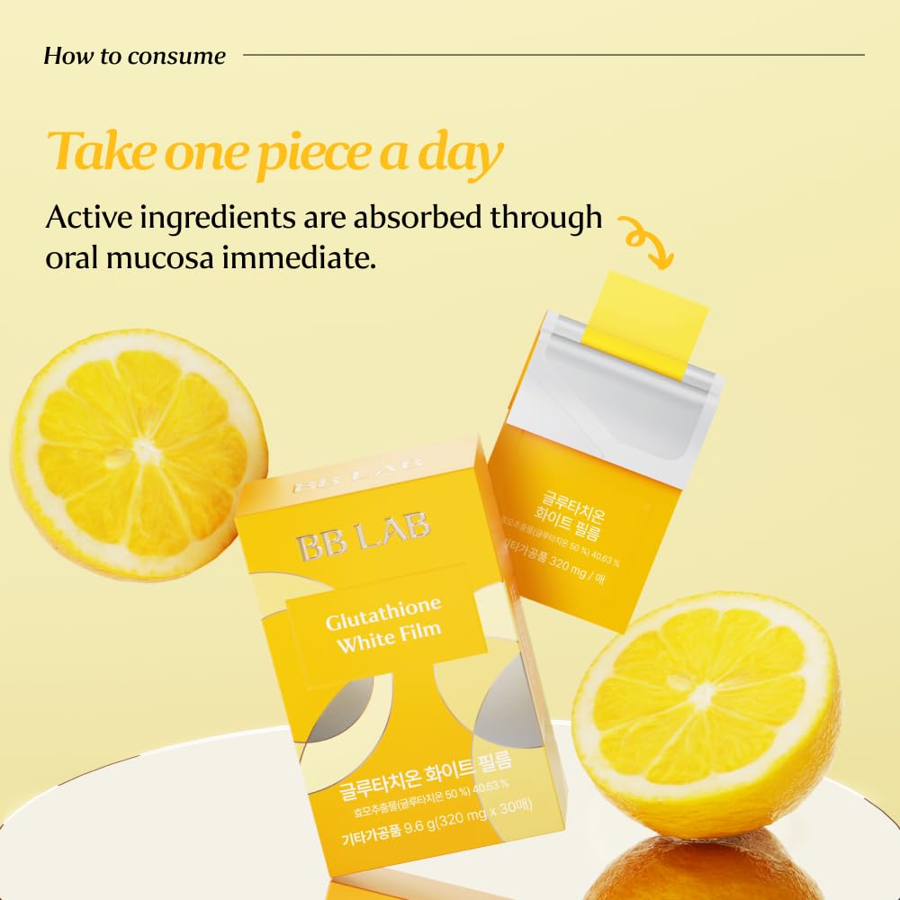 BB LAB Glutathione Oral Dissolving Film side view with dosage details