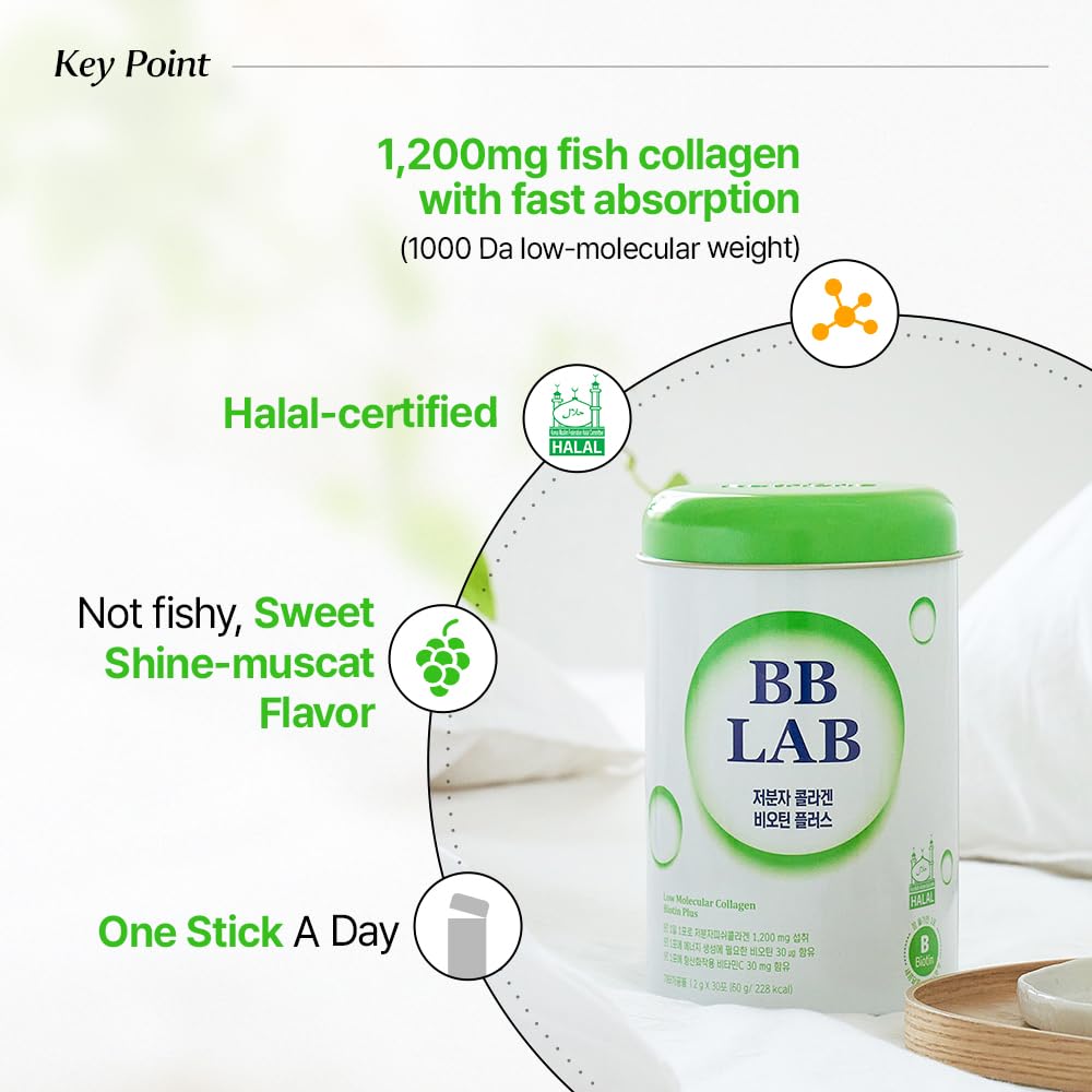 BB LAB Shine Muscat Collagen Powder stick showing individual serving