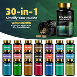 BBEEAAUU Shilajit and Sea Moss Capsules on a wooden table