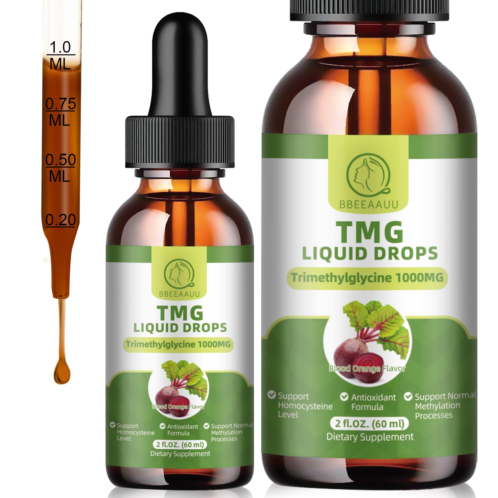 BBEEAAUU TMG Liquid Drops 1000mg with citrus fruit