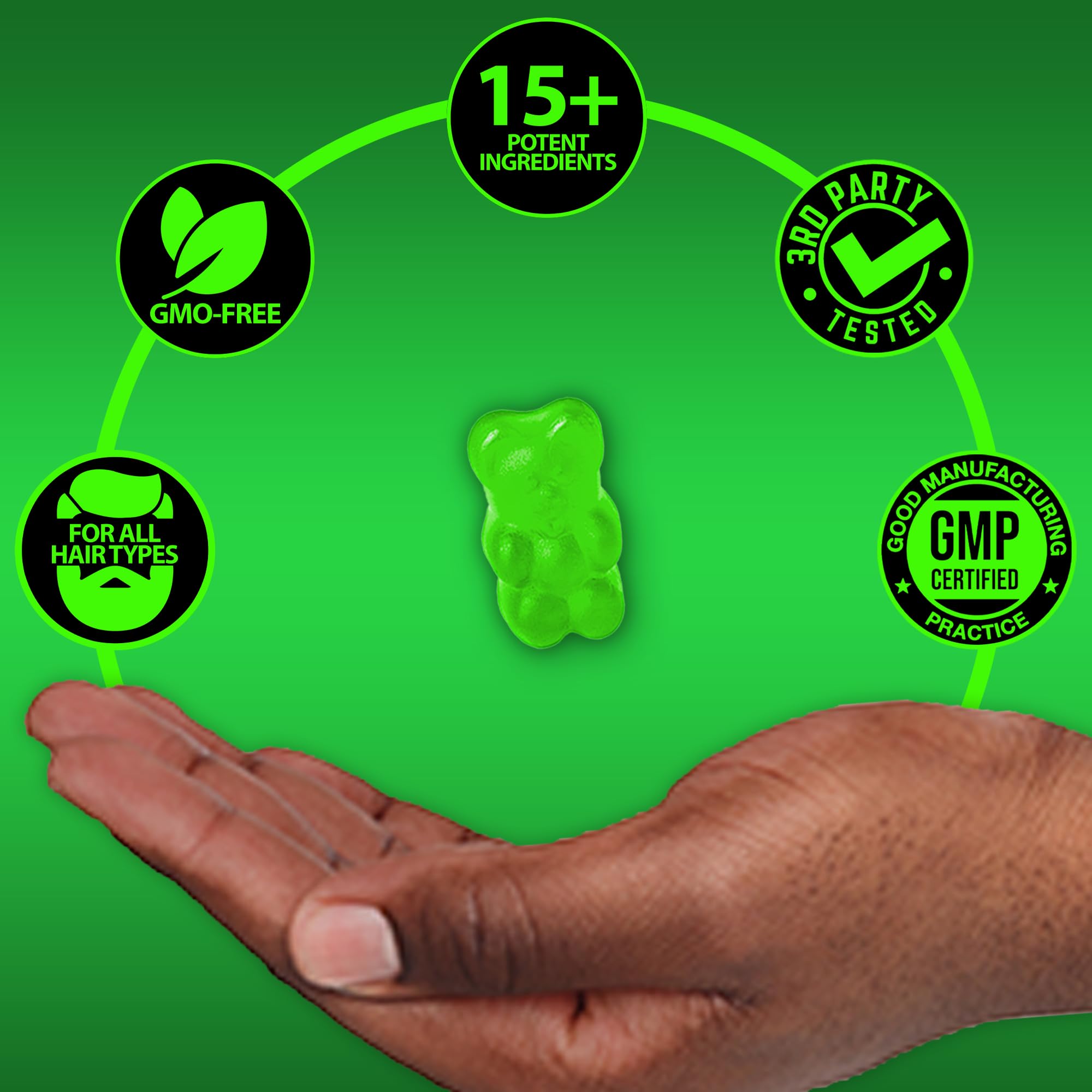 BBS BEST BEARD STUFF Hair & Beard Growth Gummies side view