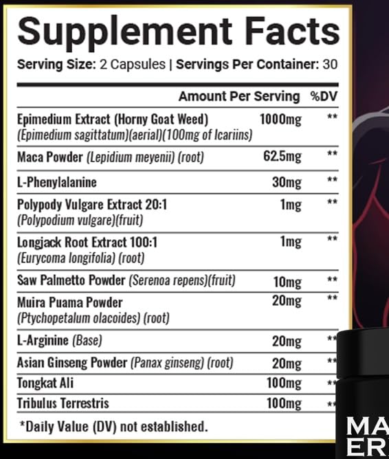 BCP PLUS Horny Goat Weed Supplement with natural ingredients background