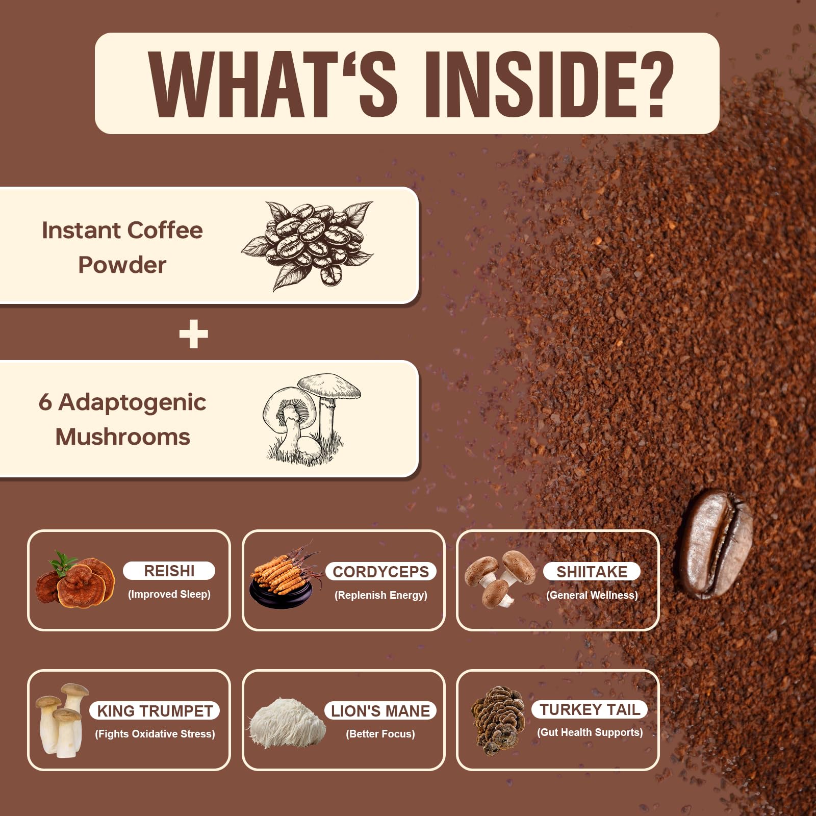 Bcuelov Adaptogen Mushroom Blend mixed with hot water