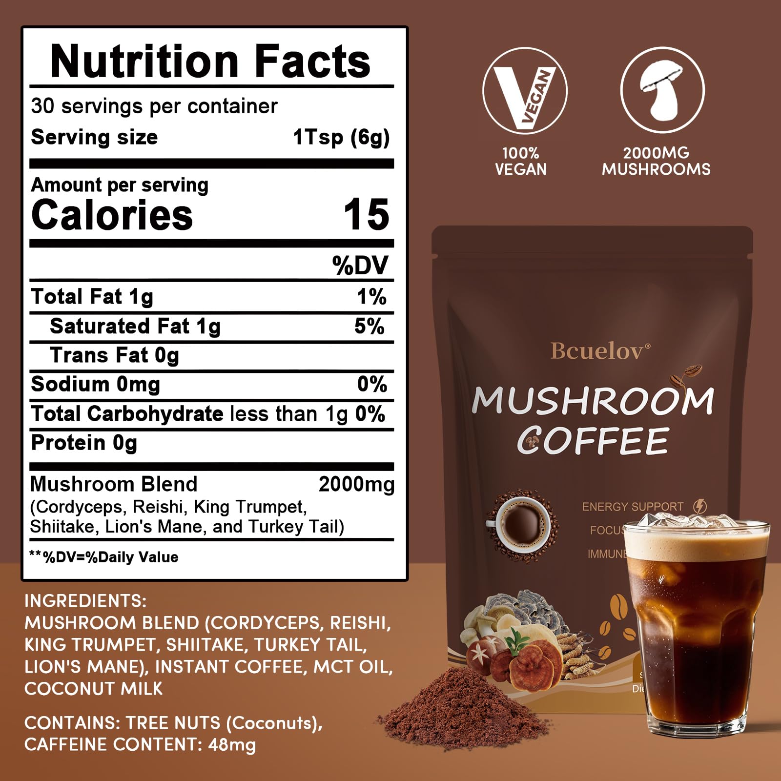 Bcuelov Adaptogen Mushroom Blend preparation guide