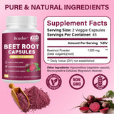 Bcuelov Beet Root Powder Capsules side view showing label