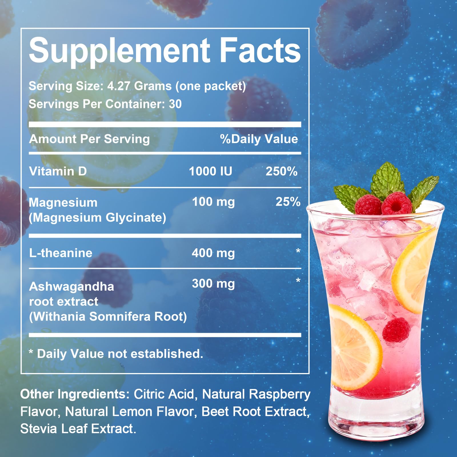 Bcuelov Magnesium Drink Mix Raspberry Lemonade packaging