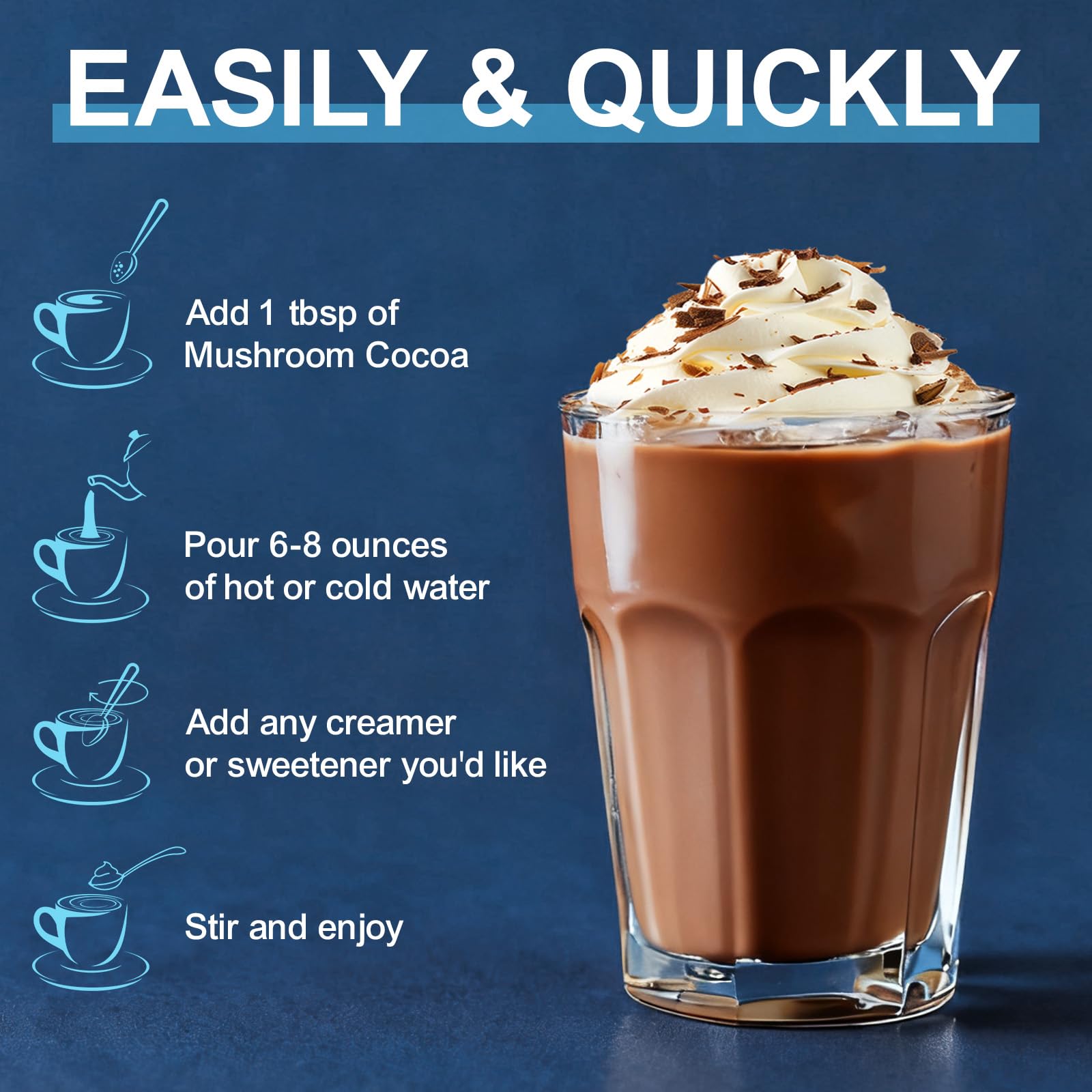 Bcuelov Mushroom Hot Cocoa Sleep Supplement scoop