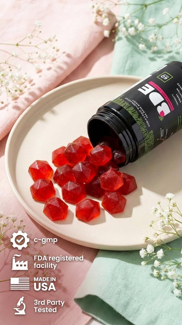 BDE Sea Moss Gummies showing nutritional information