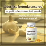 BDQBDQ Aged Garlic Extract softgels on a wooden table