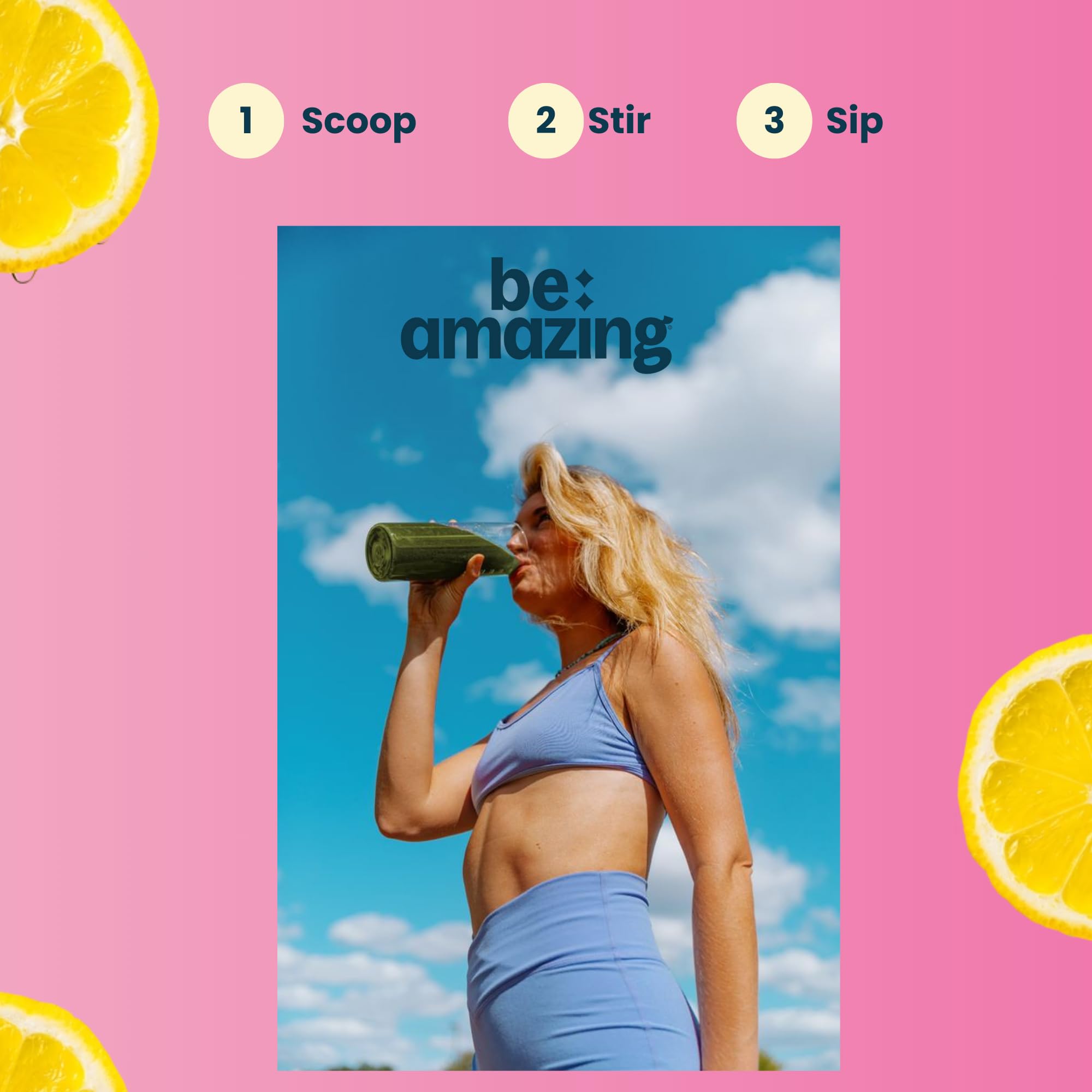 BE AMAZING Super Greens Pink Lemonade nutritional information