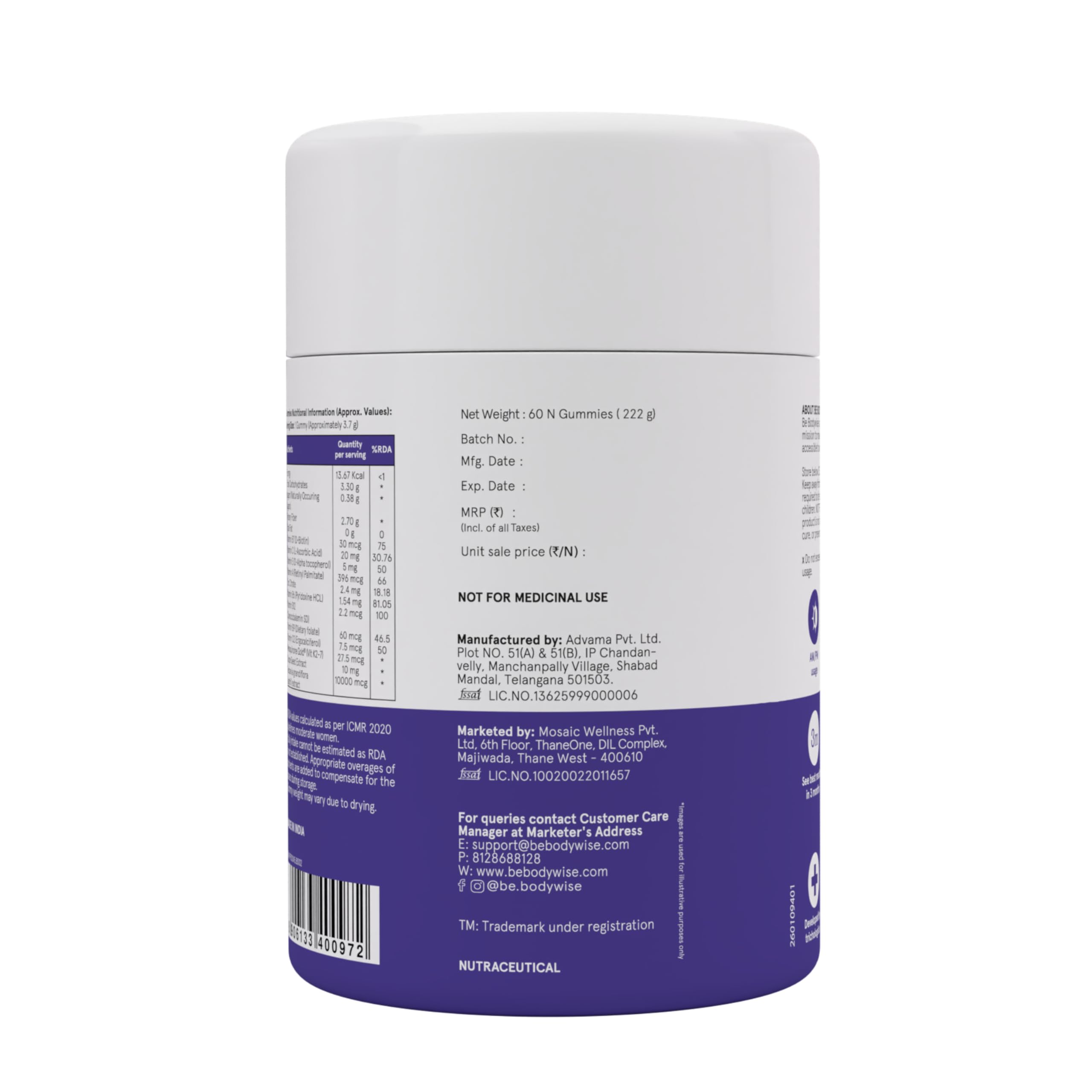 Be Bodywise Biotin Gummies suitable for men and women