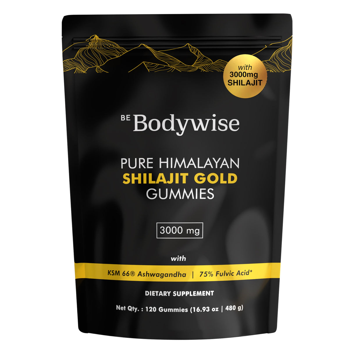 Be Bodywise Pure Himalayan Shilajit Gold Gummies front view