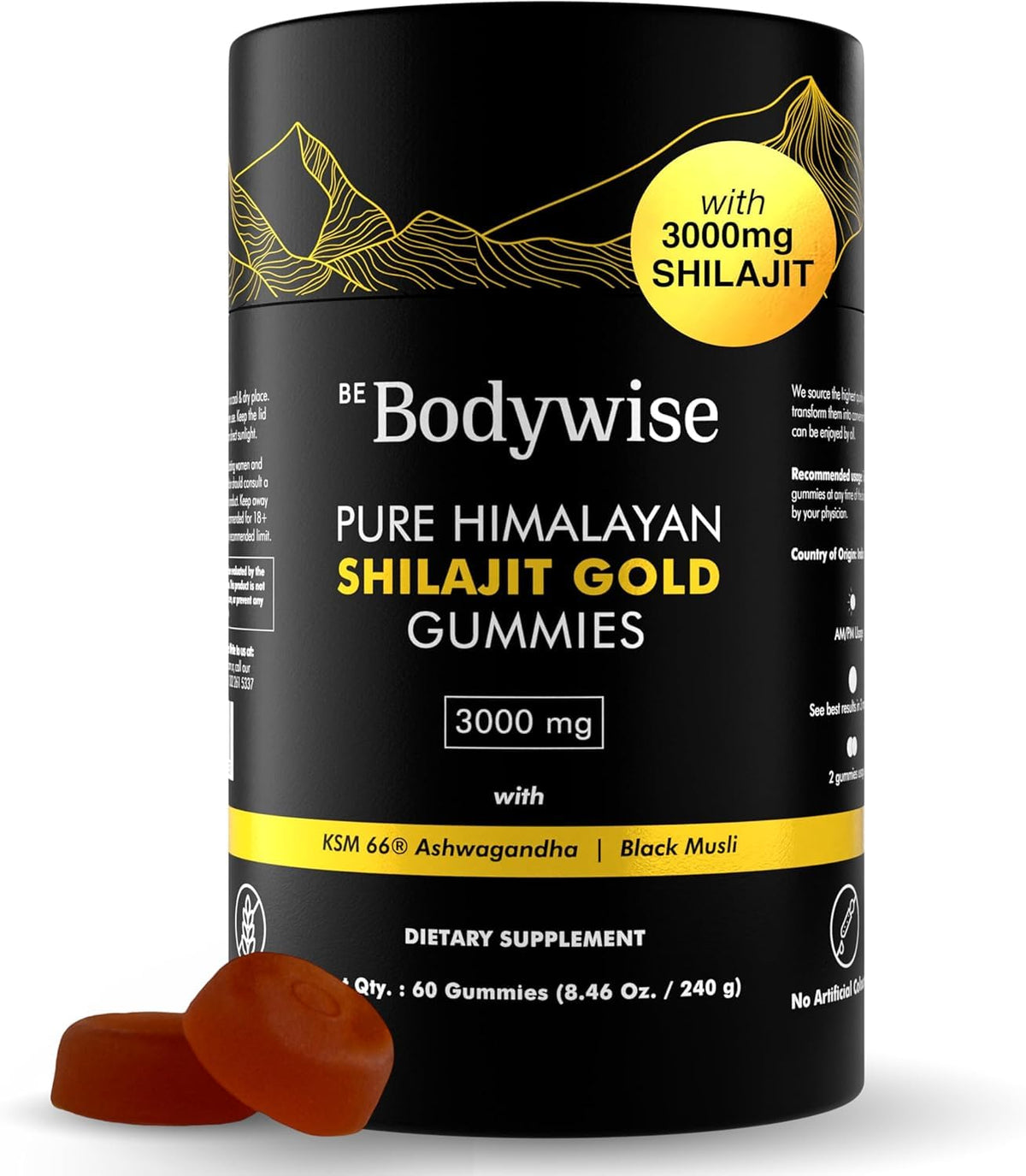 Be Bodywise Pure Himalayan Shilajit Gold Gummy front view packaging