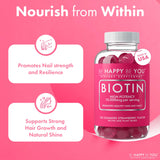 Be Happy Be You Biotin Gummies bottle side view