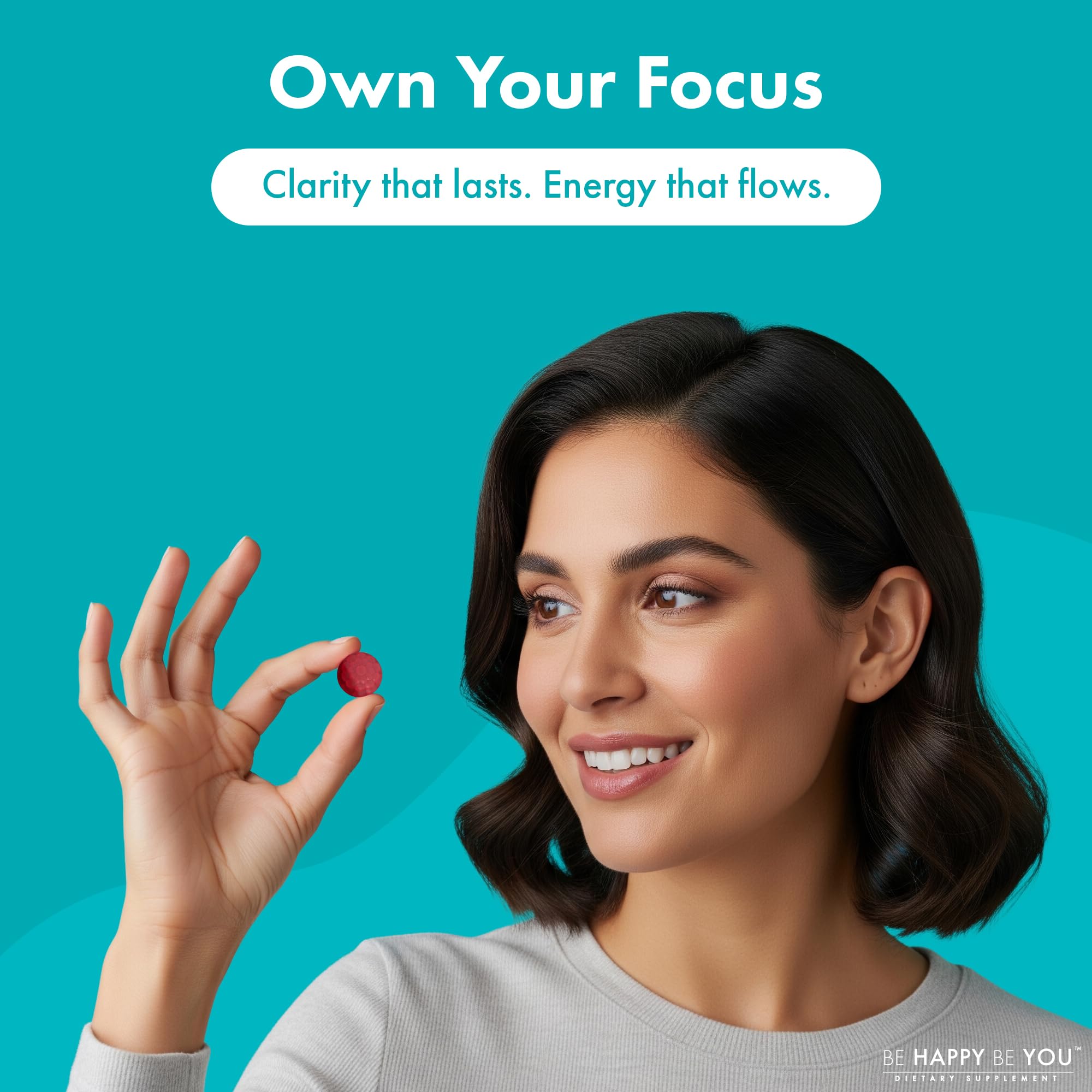 Be Happy Be You Focus Gummies strawberry flavour gummies