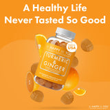 Be Happy Be You Ginger & Turmeric Gummies in a bowl