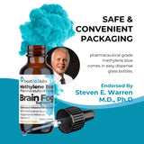 Be-Onguard Brain Fog Support bottle with a glass of liquid