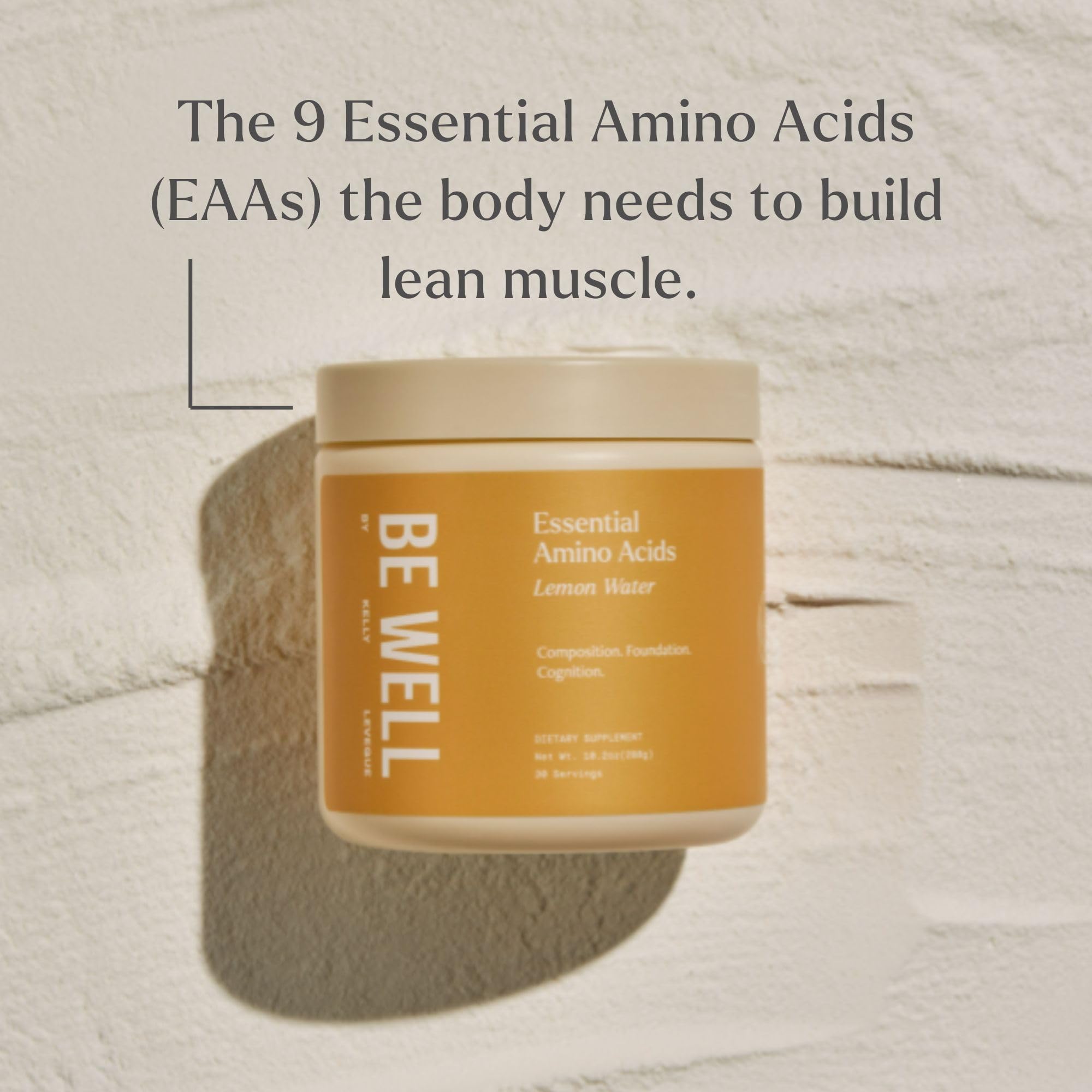 Be Well by Kelly LeVeque Essential Amino Acids 289g back view