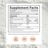 Beam Collagen Powder with fresh fruits and a glass of water