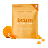 Beam Creatine Gummies front view with orange flavour packaging