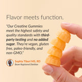 Beam Creatine Gummies orange flavour gummies in a bowl