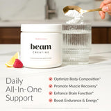 Beam Creatine Monohydrate Powder 150g packaging side view