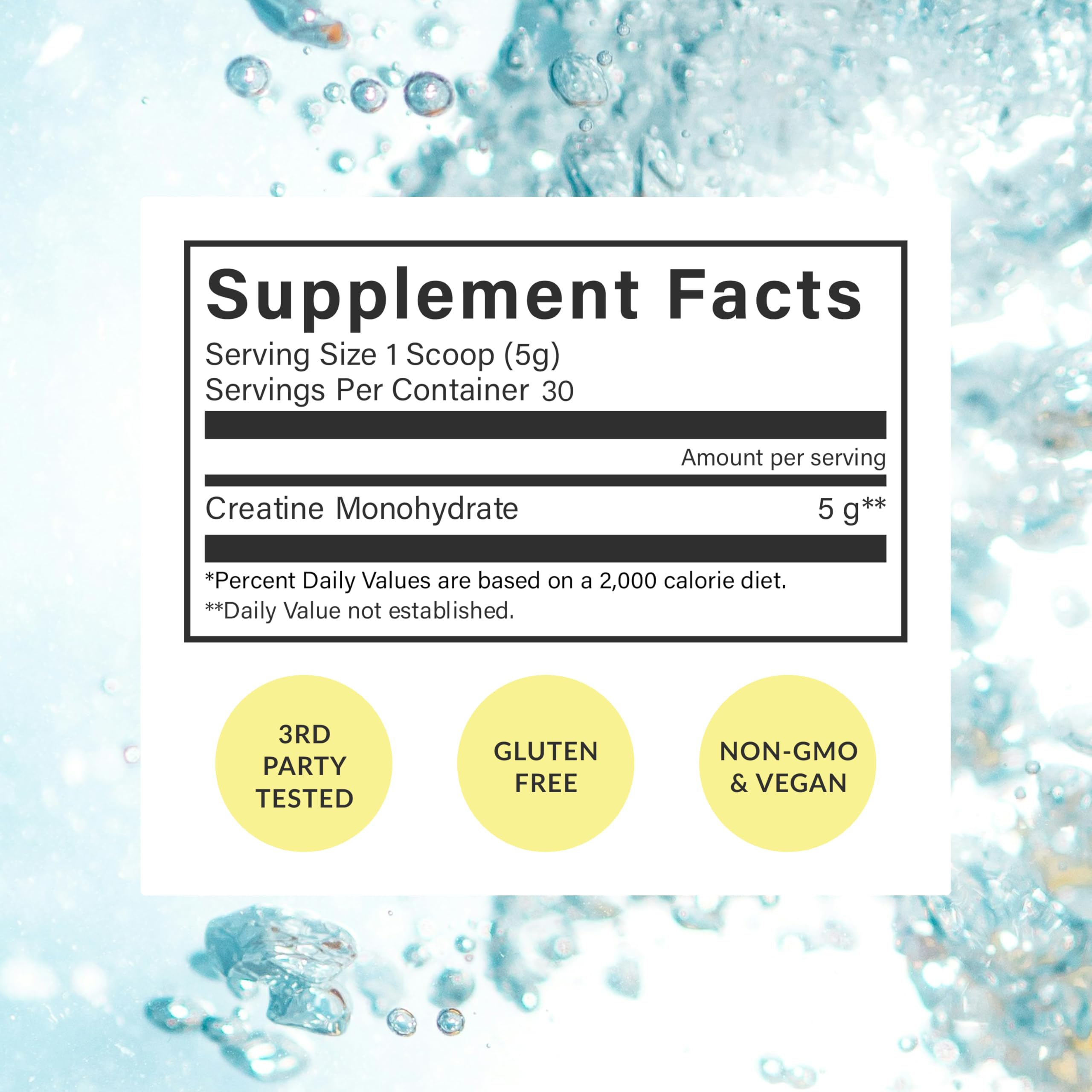 Beam Creatine Monohydrate Powder 5g unflavoured side view