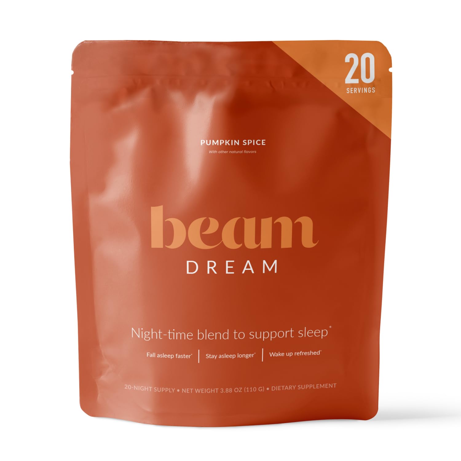 BEAM Dream Sleep Powder front view with packaging
