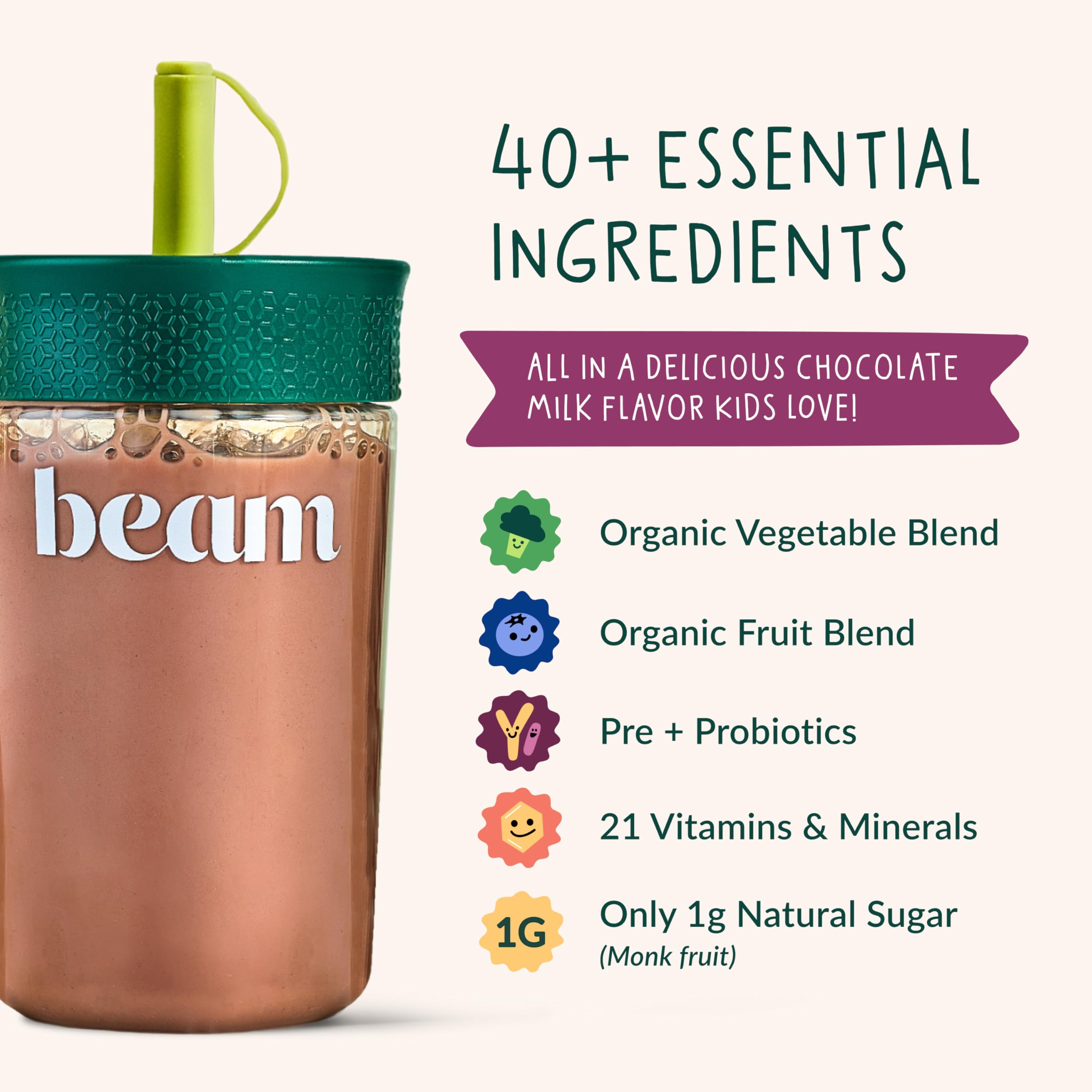 Beam Kids Multivitamin Powder ingredients list on packaging