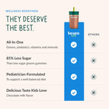 Beam Kids Multivitamin with Greens mixed in a glass of milk