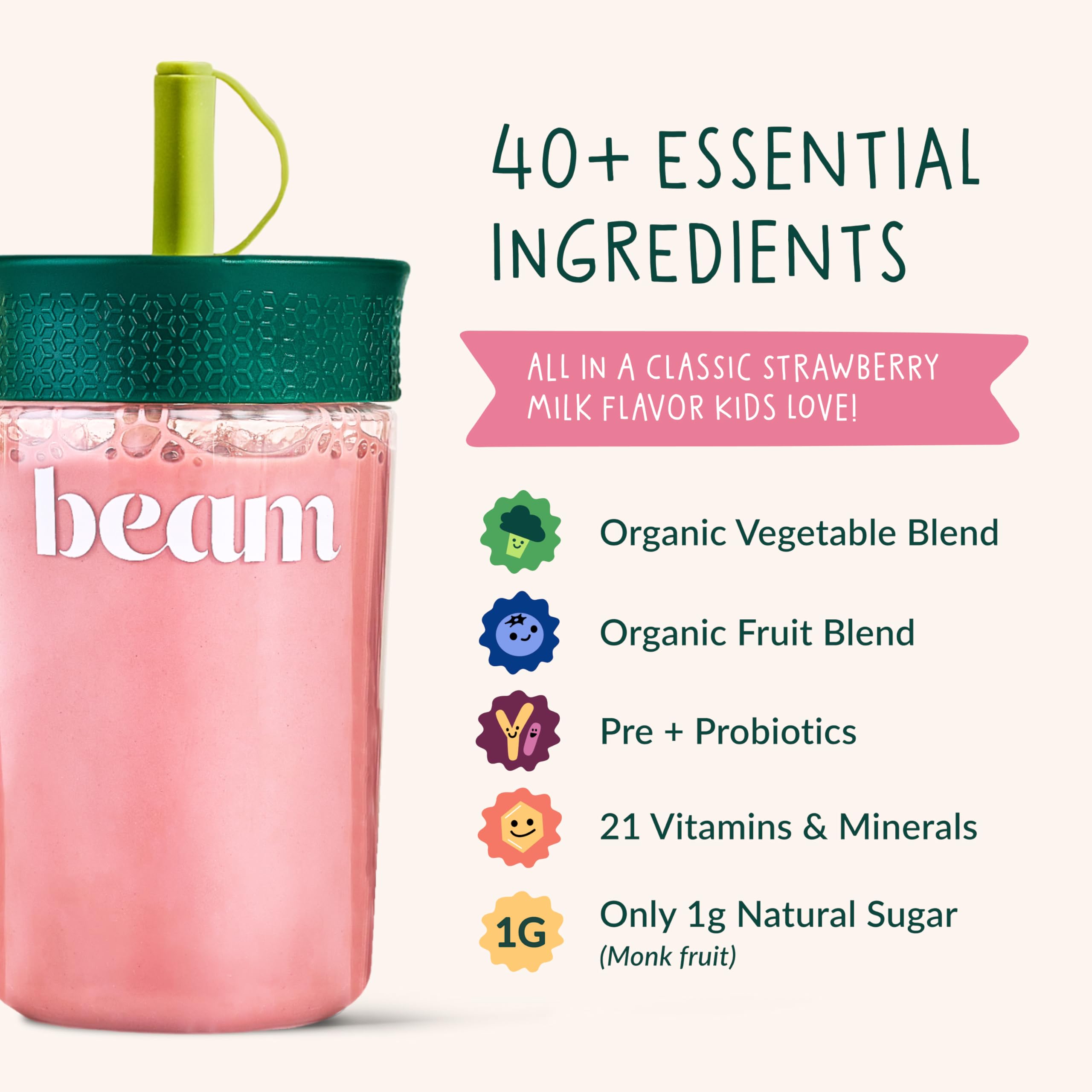 Beam Kids Multivitamin with Greens nutritional information