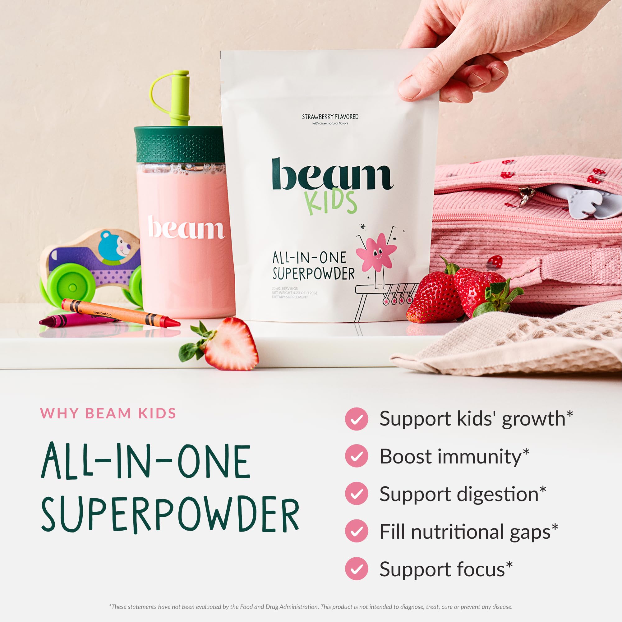 Beam Kids Multivitamin with Greens packaging side view