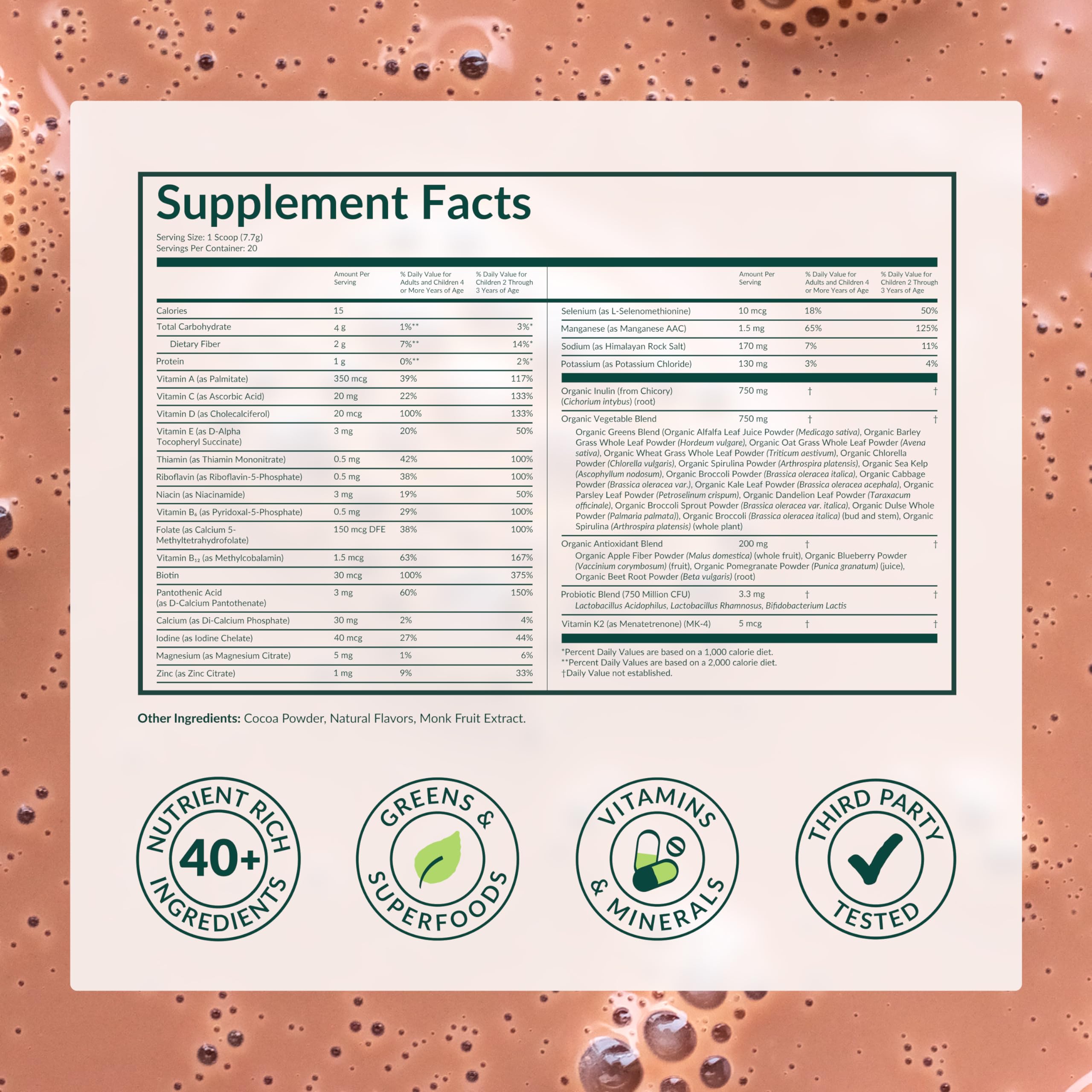 Beam Kids Multivitamin with Greens powder in a bowl with a scoop