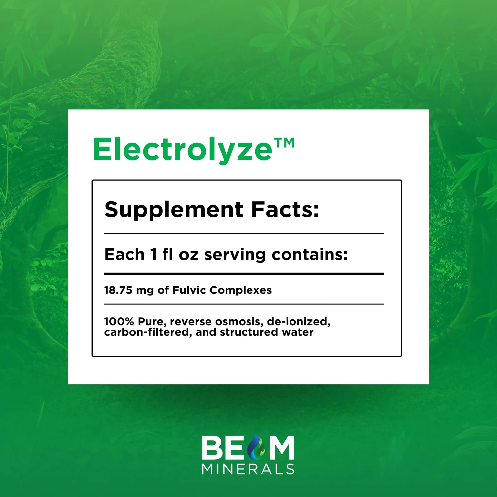 BEAM MINERALS ELECTROLYZE 1190g bottle side view