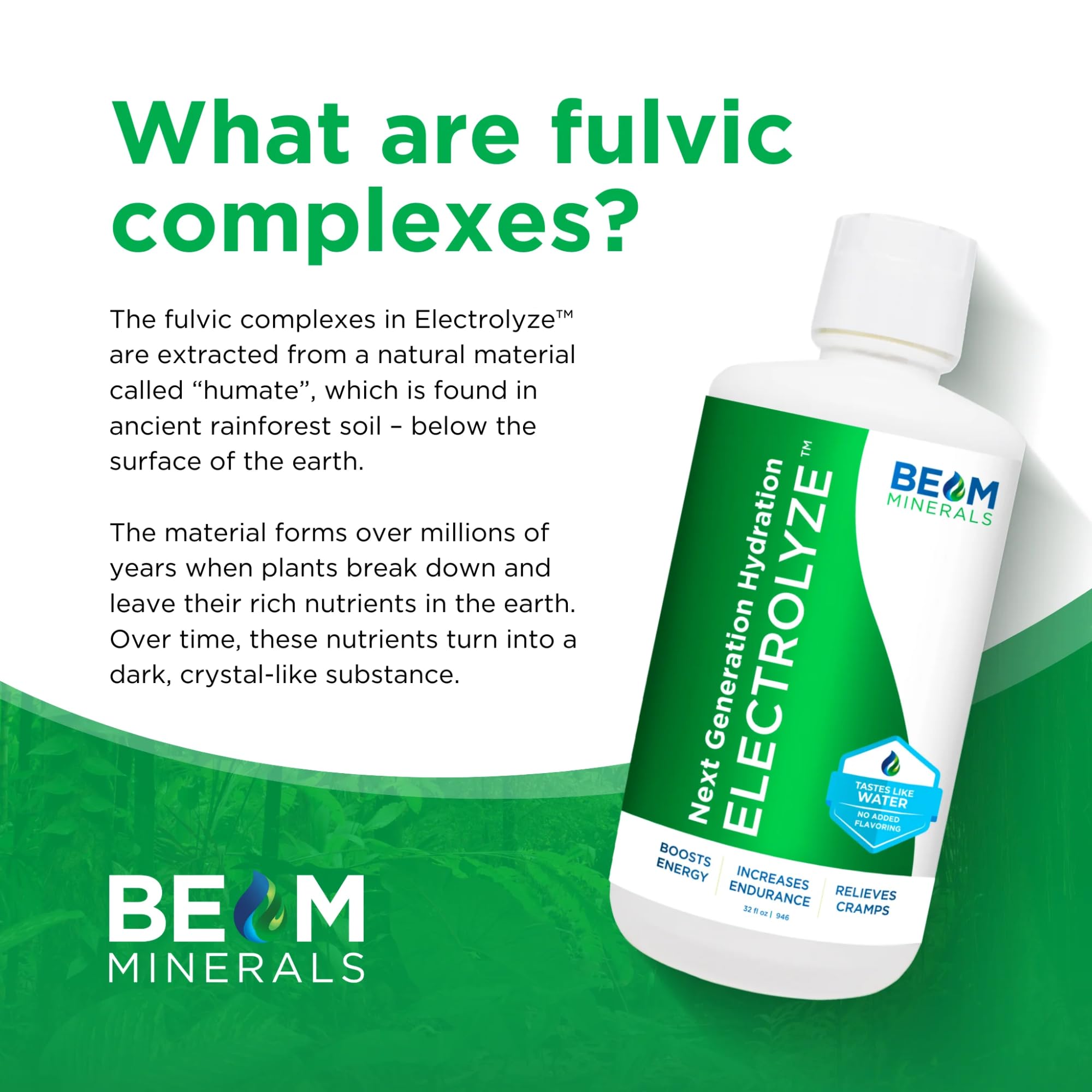 BEAM MINERALS ELECTROLYZE 1190g liquid in a glass