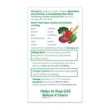 Beano daily Enzyme Gas Relief 800 GALU packaging details