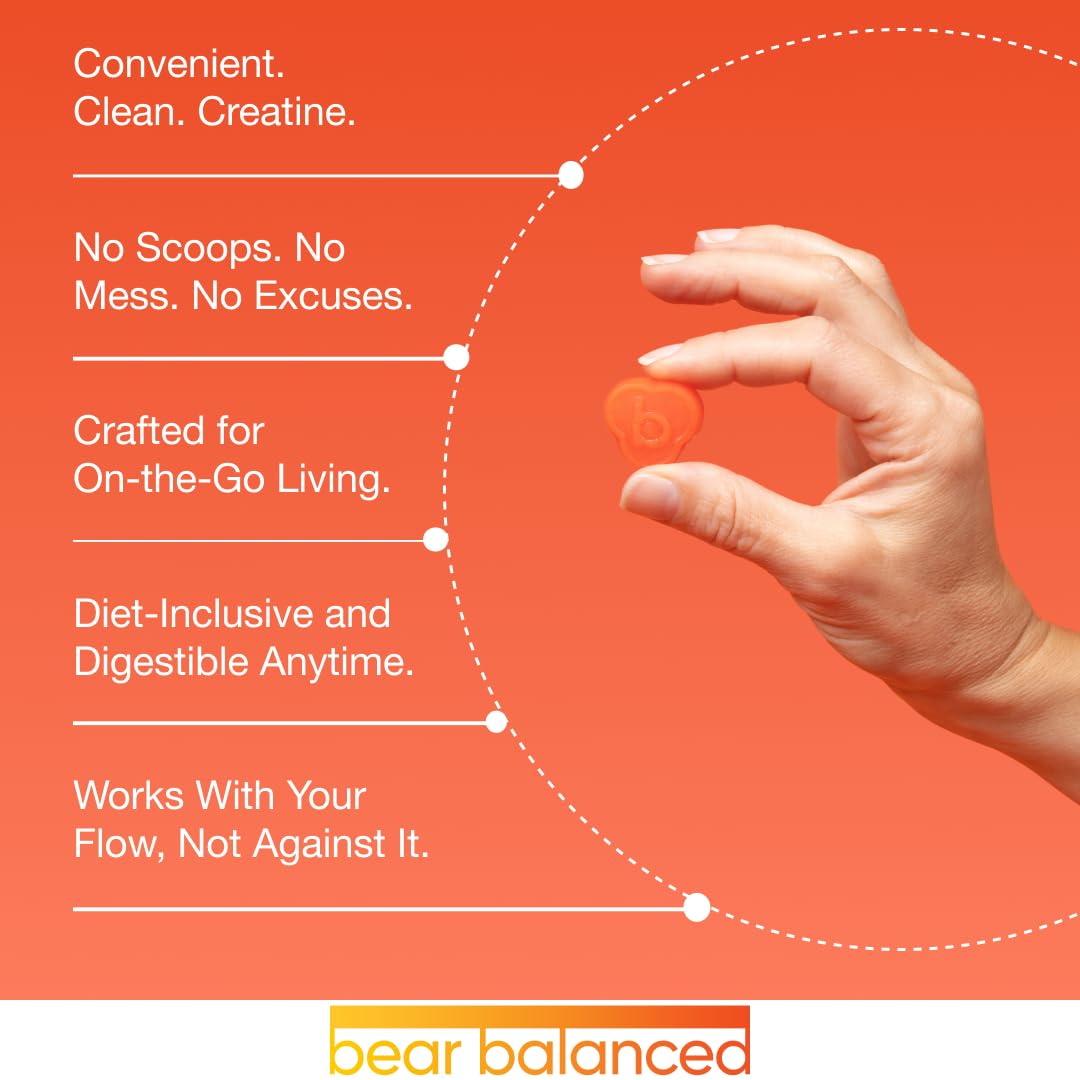 Bear Balanced Creatine Gummies lifestyle scene with fitness gear