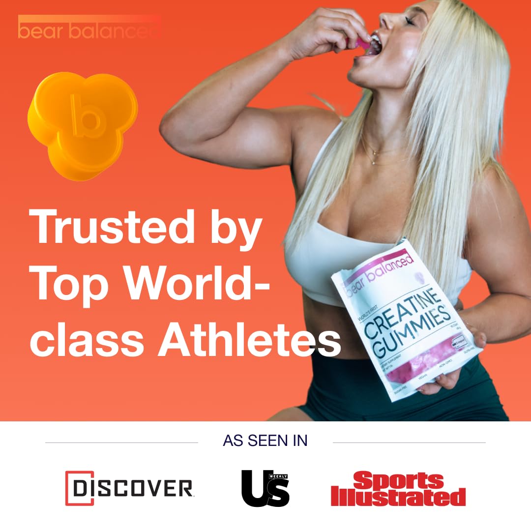 Bear Balanced Creatine Gummies with a measuring spoon for serving