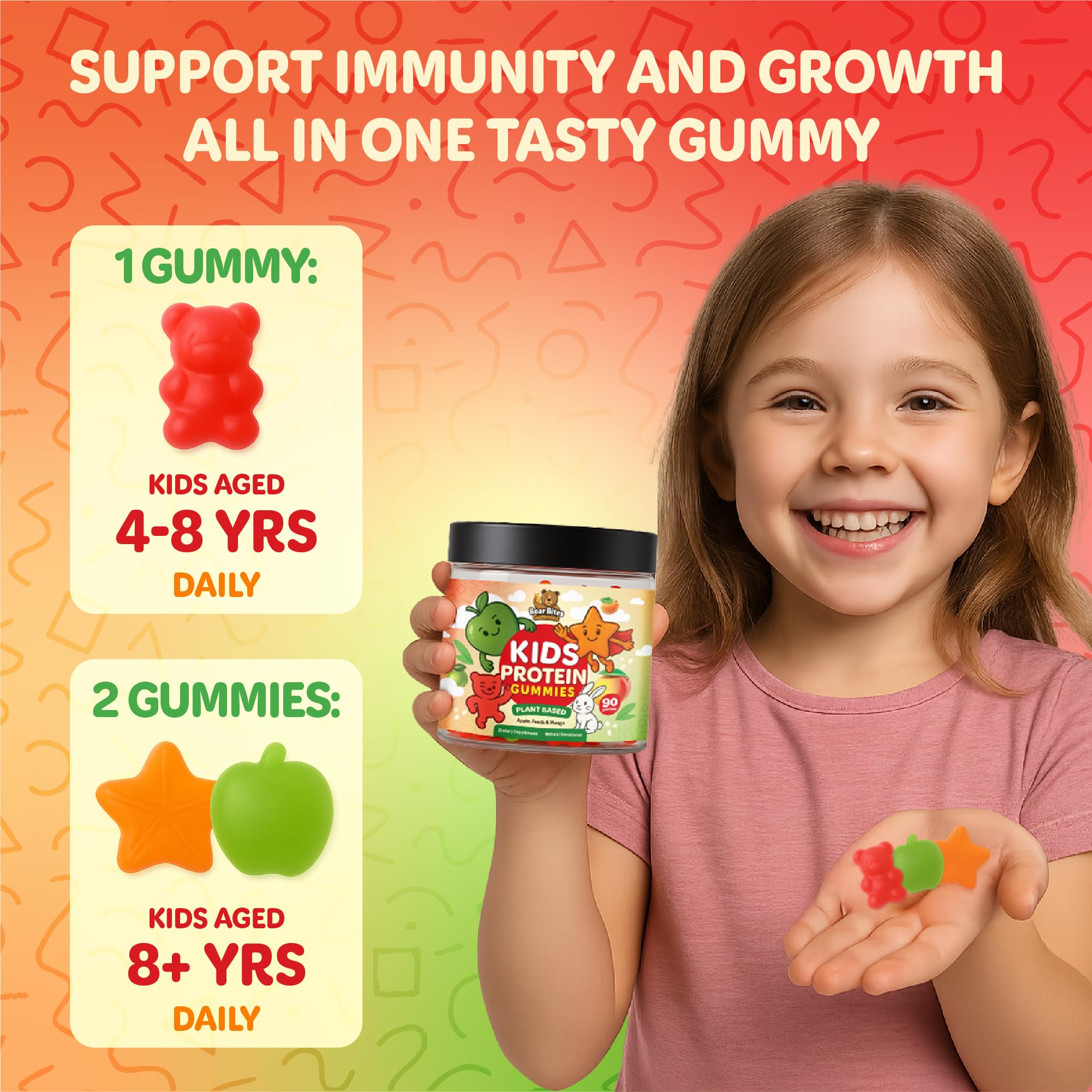 Bear Bites Gummies 318g back view with nutritional information