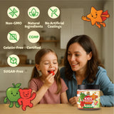 Bear Bites Gummies showing peach and mango flavours